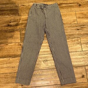 Brandy Melville Black and Tan Checkered Chinos